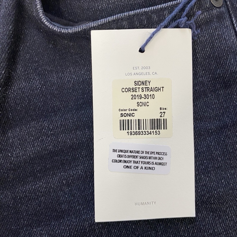 Citizens of Humanity Sidney Corset Straight Cropped Leg Jeans 27 Washed Black - Picture 15 of 16